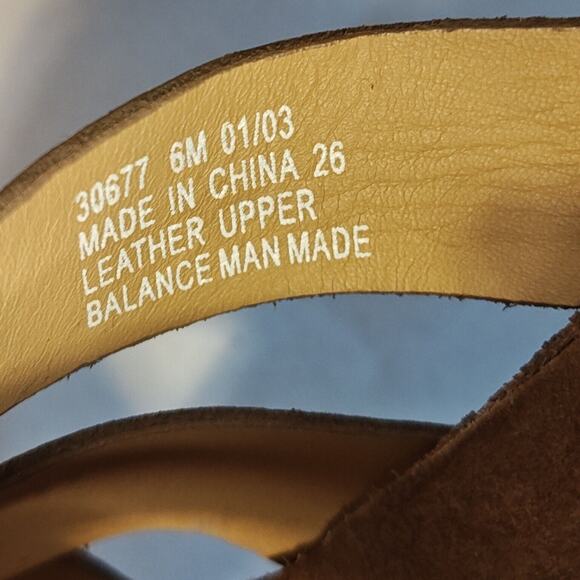 Clarks Greige Nub Mendocino Natural Slip on Sandals Size 6 M Strappy Cork - Picture 7 of 11